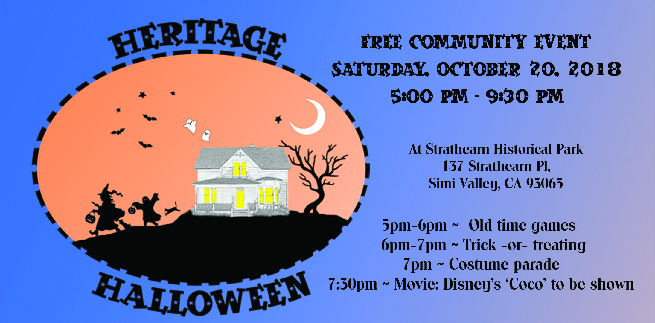 Heritage Halloween 10/20/18 Strathearn Historical Park and Museum