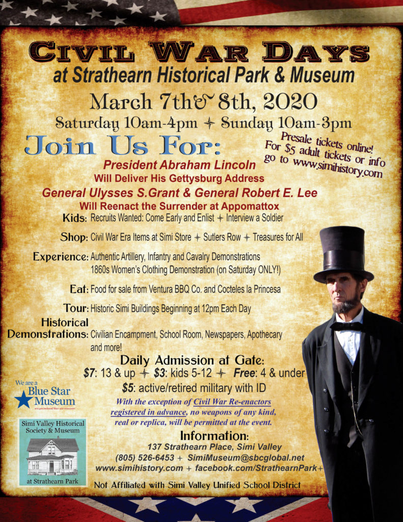 Civil War Days- March 7 & 8, 2020 – Strathearn Historical Park and Museum